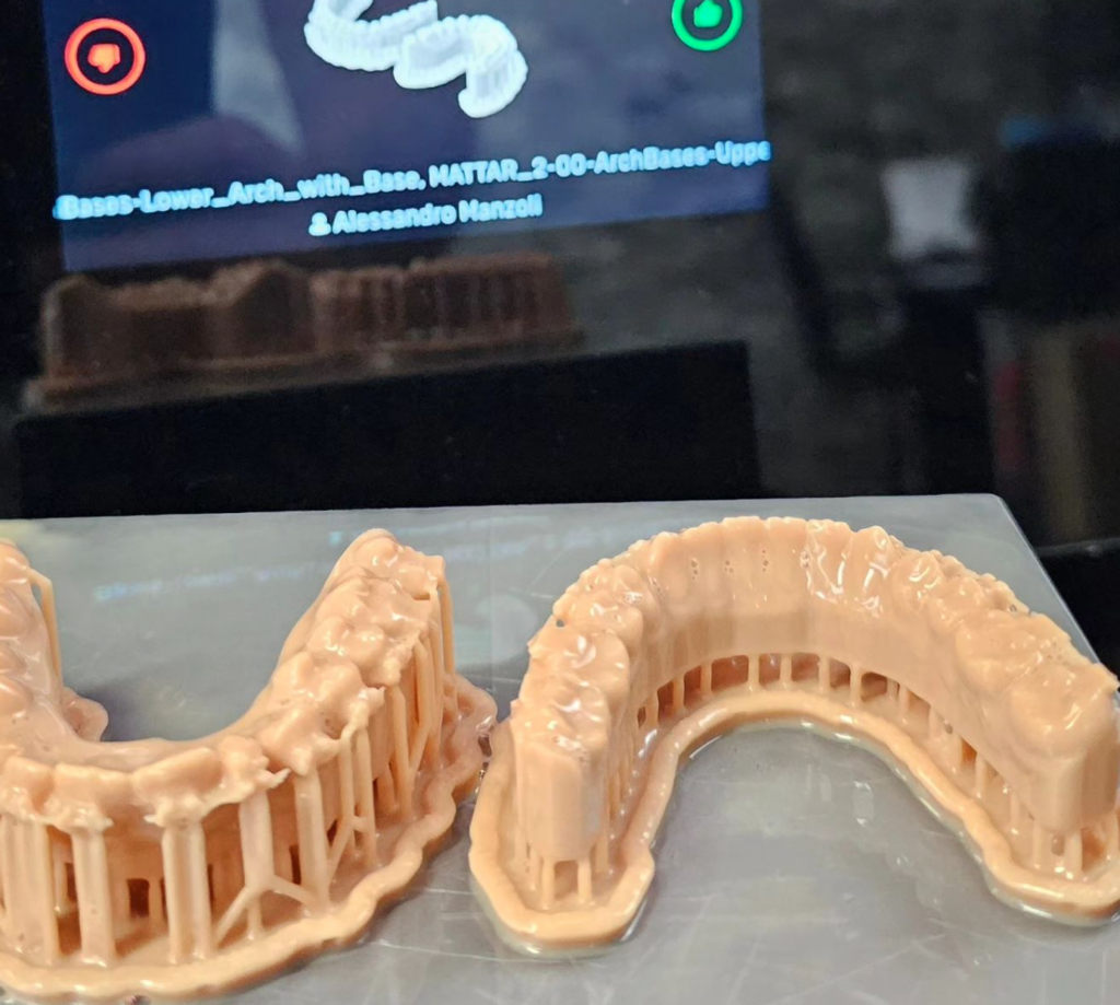 3D printed dental model for splint testing. formlabs model resin v2 100micron